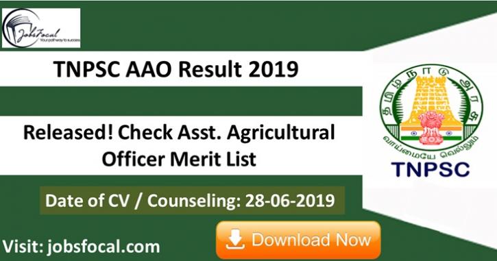 Image for TNPSC AAO Result 2019 –20 Released! Check Asst. Agricultural Officer Merit List with ID of: 3546844