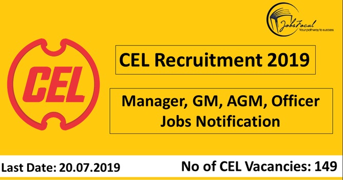 Image for CEL Recruitment 2019 –20 149 Manager, GM, AGM, Officer Jobs Notification with ID of: 3563981