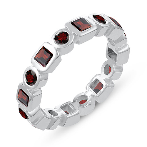 Image for STELLAR DESIGNS Genuine Gemstone Ring - .925 Sterling Silver Ring-Garnet Ring with ID of: 3566759