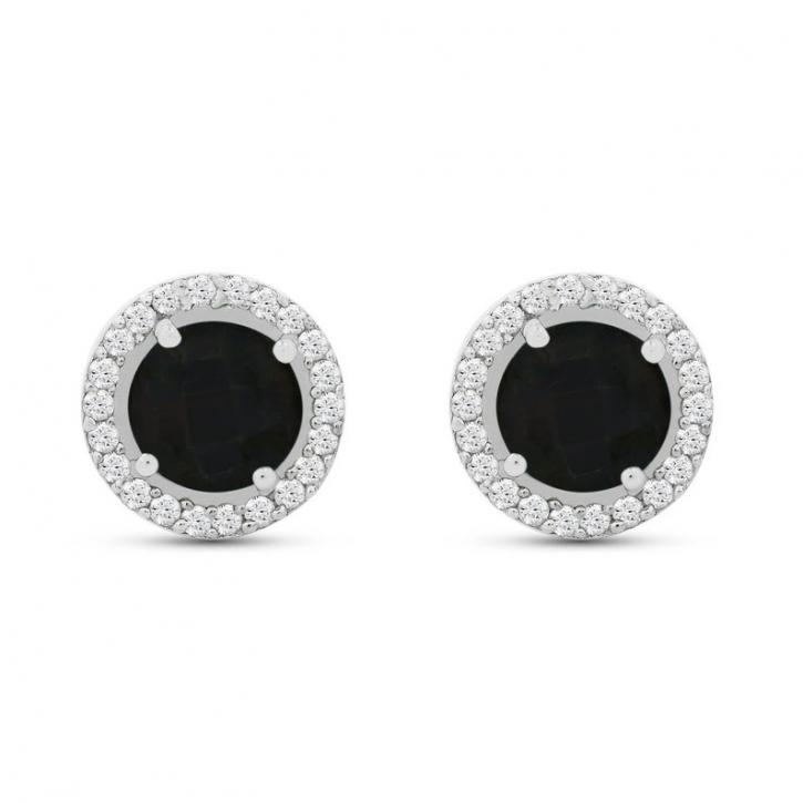 Image for Genuine Gemstone .925 Sterling Silver Stud Earrings Black Onyx Earrings with ID of: 3616812