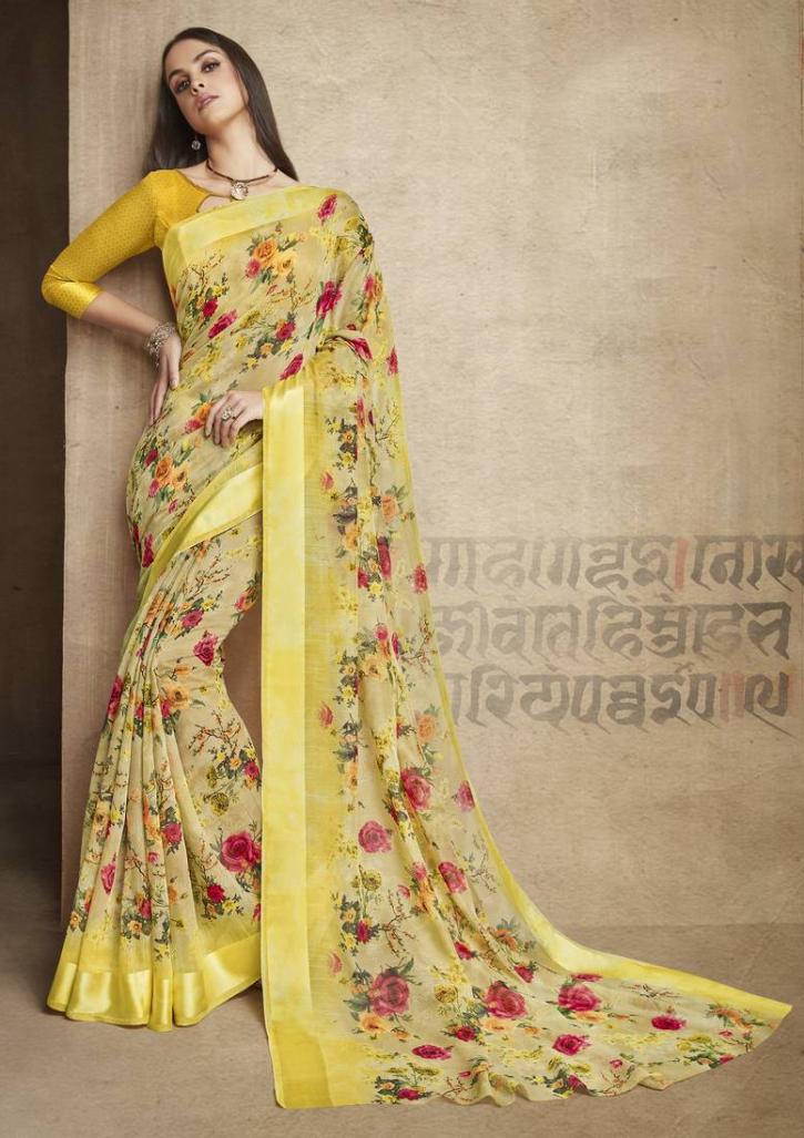 Image for Chic & Stylish Yellow Sarees From Mirraw For Ladies with ID of: 3666691