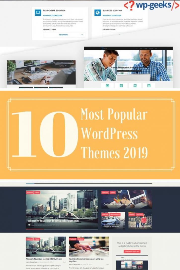 Image for Top 10 Most Popular WordPress Themes 2019 with ID of: 3839225