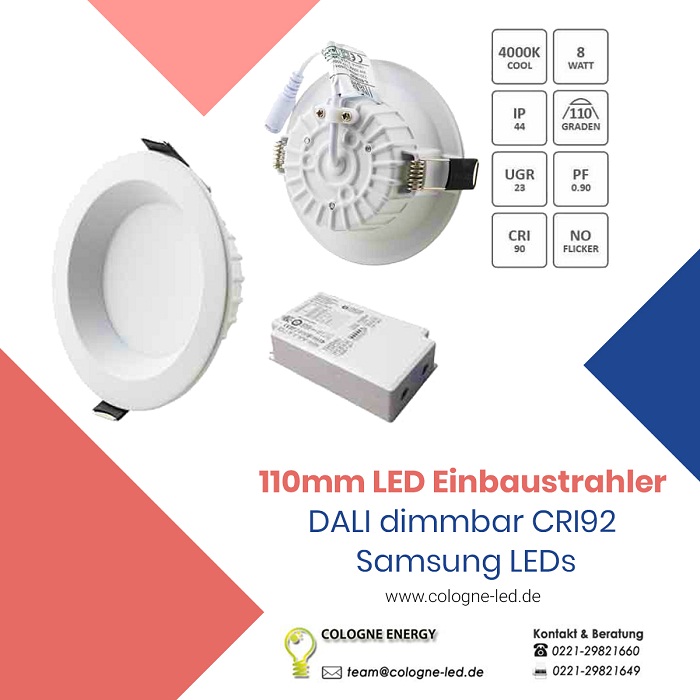 Image for 110mm LED Einbaustrahler DALI dimmbar CRI92 Samsung LEDs with ID of: 3967792