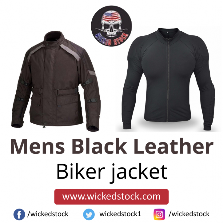 Image for Mens Black Leather Biker Jacket with ID of: 4443070