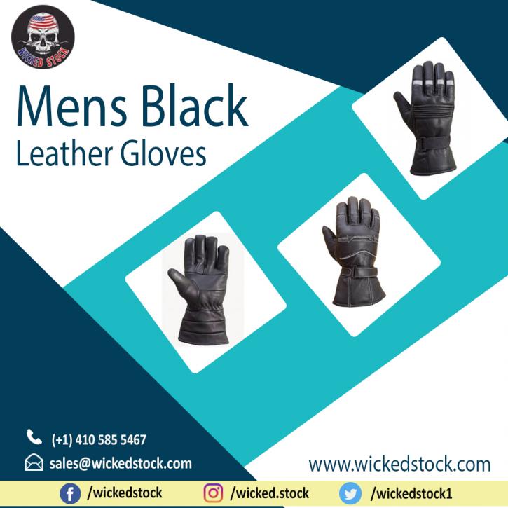 Image for Mens Black Leather Gloves with ID of: 4645968