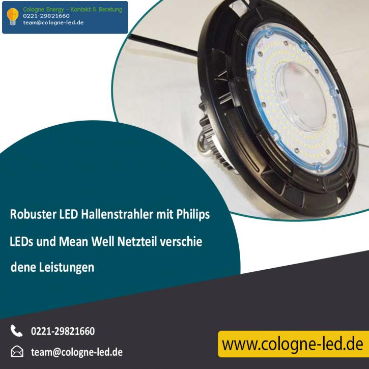 Image for Robuster LED Hallenstrahler mit Philips LEDs und Mean Well Netzteil verschiedene Leistungen with ID of: 4648283