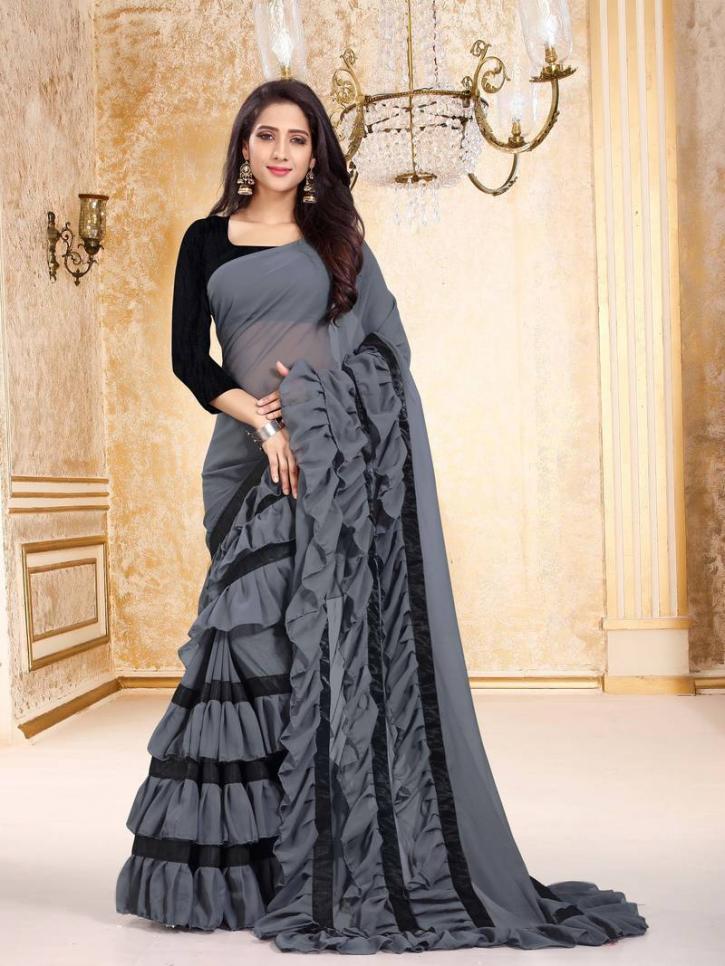 Image for Select the most Stylish and Enticing Ruffle Sarees from Mirraw with ID of: 4823244