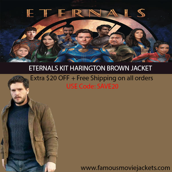 Image for ETERNALS KIT HARINGTON BROWN JACKET with ID of: 5056714