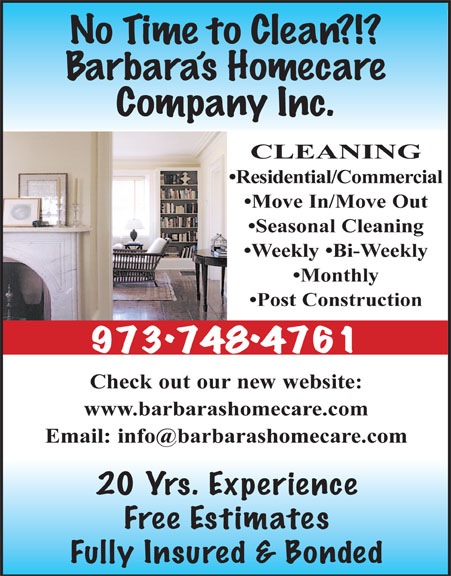 Image for No Time To Clean ?!? Barbara's Homecare Company Inc. with ID of: 5133