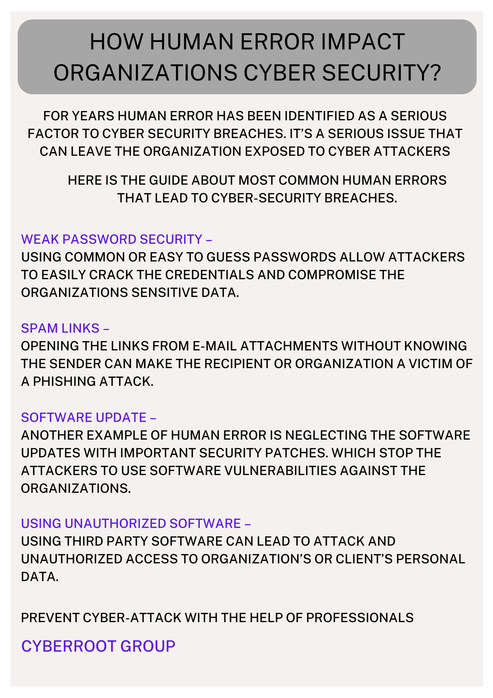 Image for HUMAN ERRORS AND THEIR IMPACT ON CYBER SECURITY | CYBERROOT GROUP with ID of: 5347689