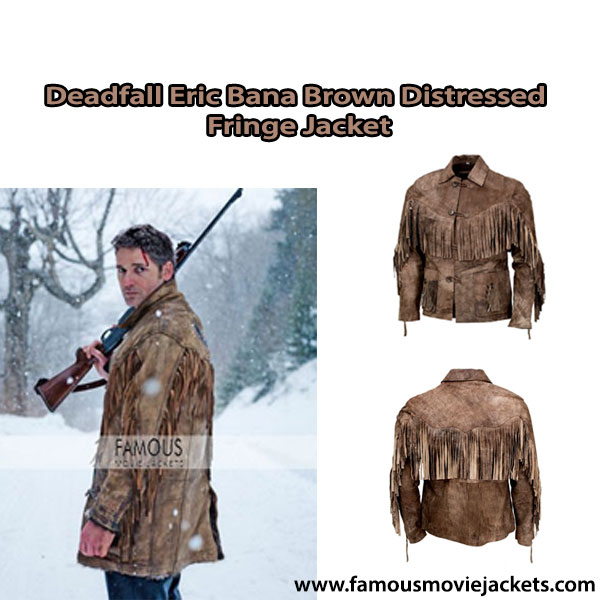 Image for Deadfall Eric Bana Brown Distressed Fringe Jacket with ID of: 5418512