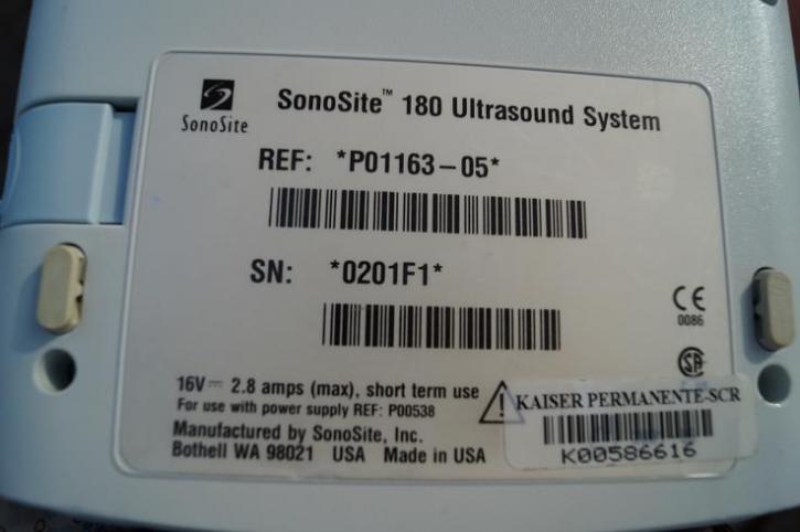 Used Refurbished SonoSite 180 Plus Ultrasounds for Sale San Diego