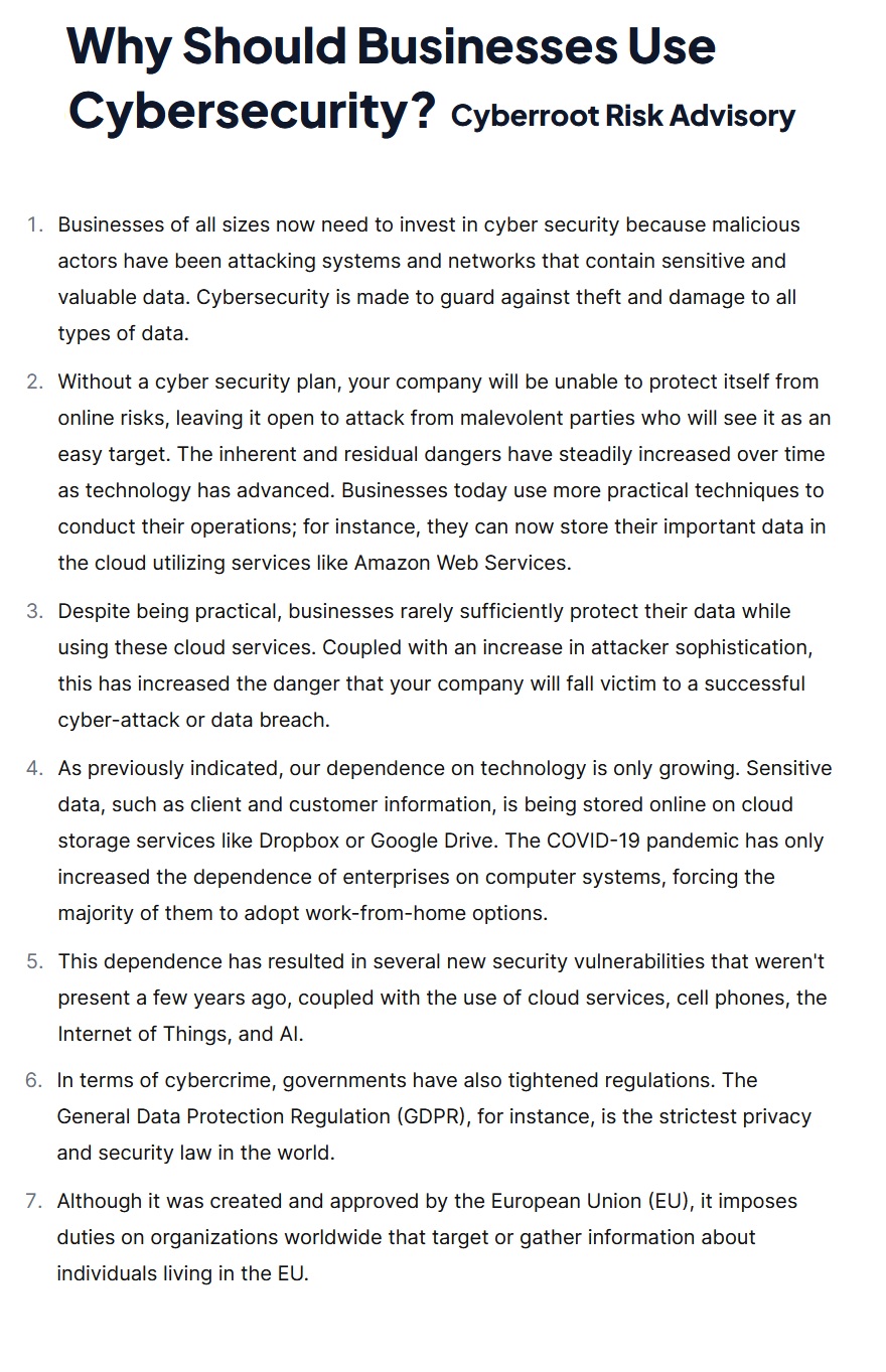 Image for Cyber Security for Businesses | Cyberroot Risk Advisory with ID of: 5698781