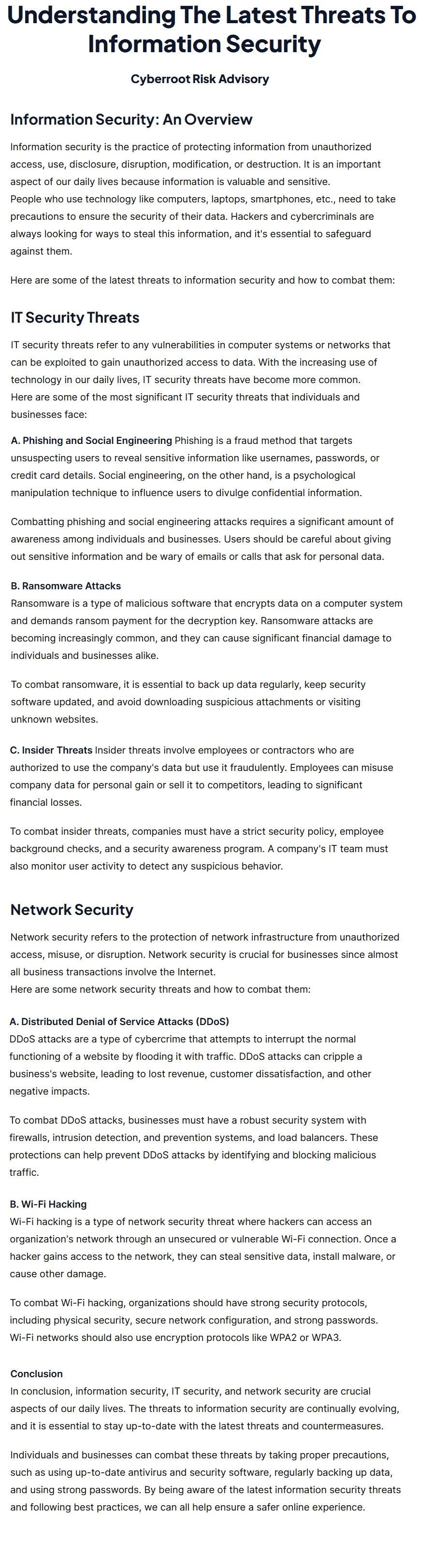 Image for Cyber Security Threats | Cyberroot Risk Advisory with ID of: 5703283