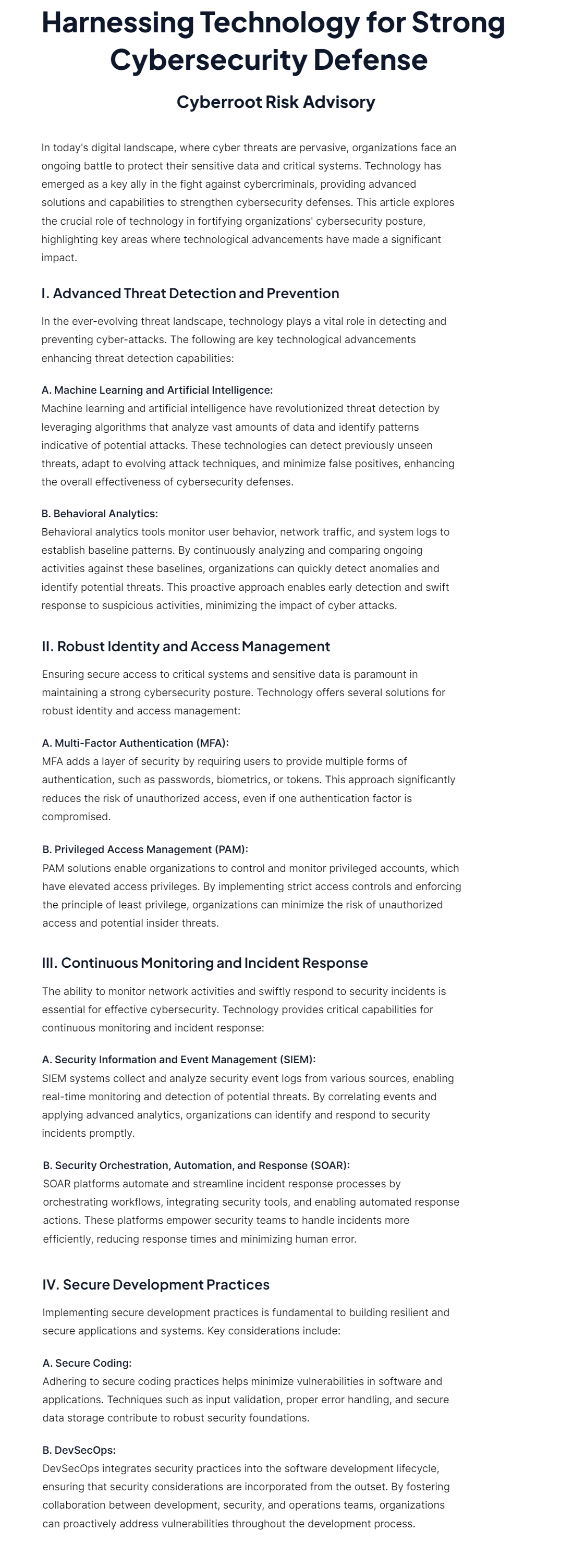 Image for Harnessing Technology for Strong Cybersecurity Defense – Cyberroot Risk Advisory with ID of: 5724015