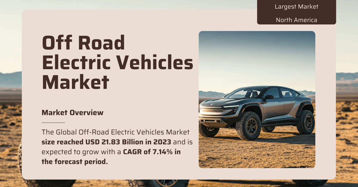 Image for Off-Road Electric Vehicles Market: Share & Demand Analysis, Expected to Grow with 7.14% CAGR (Market Size: USD 21.83 Billion) with ID of: 6324455