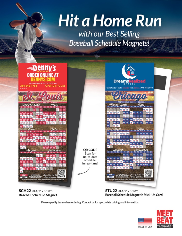 Image for 2025 Baseball Schedule Magnets with ID of: 6405572