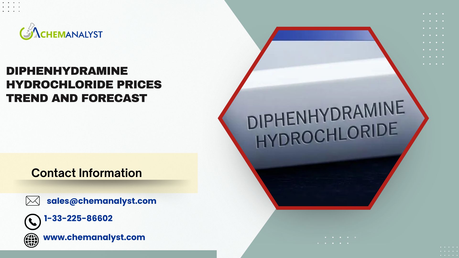 Image for Diphenhydramine Hydrochloride Prices, Chart, Index, Trends, Demand and Forecast | Q3 2025 with ID of: 6789393