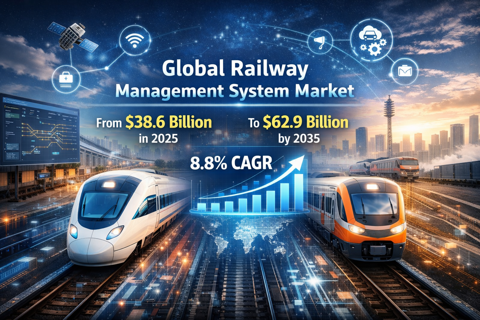 Image for Railway Management System Market Set to Reach USD 62.9 Billion by 2035 with ID of: 6868745