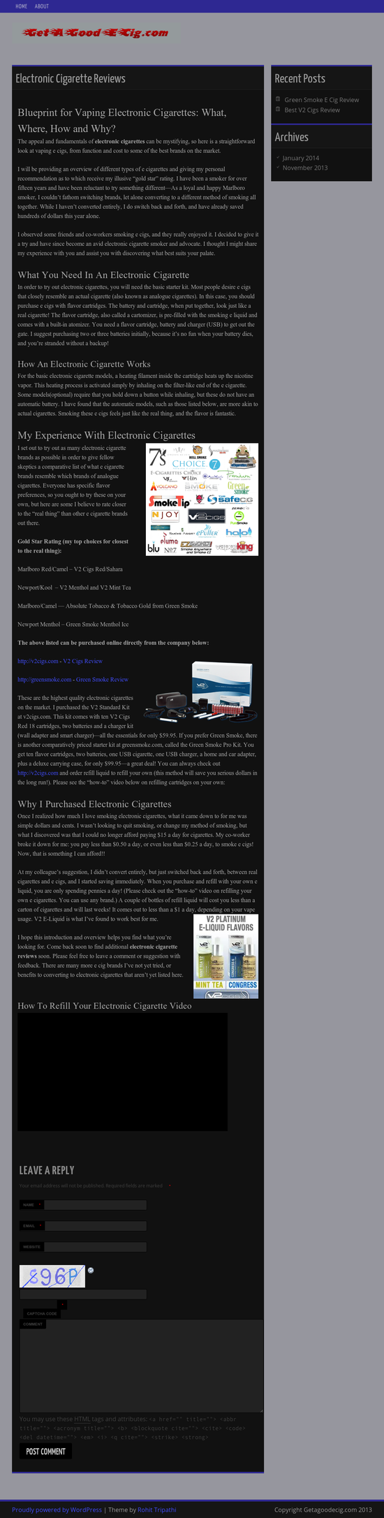 Image for Get A Good E Cig - Honest Electronic Cigarette Review Website with ID of: 689247