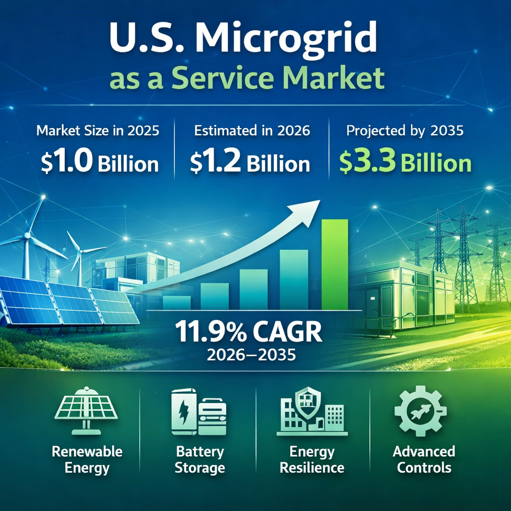 Image for U.S. Microgrid as a Service Market Share and Growth Report, 2026-2035 with ID of: 6940747