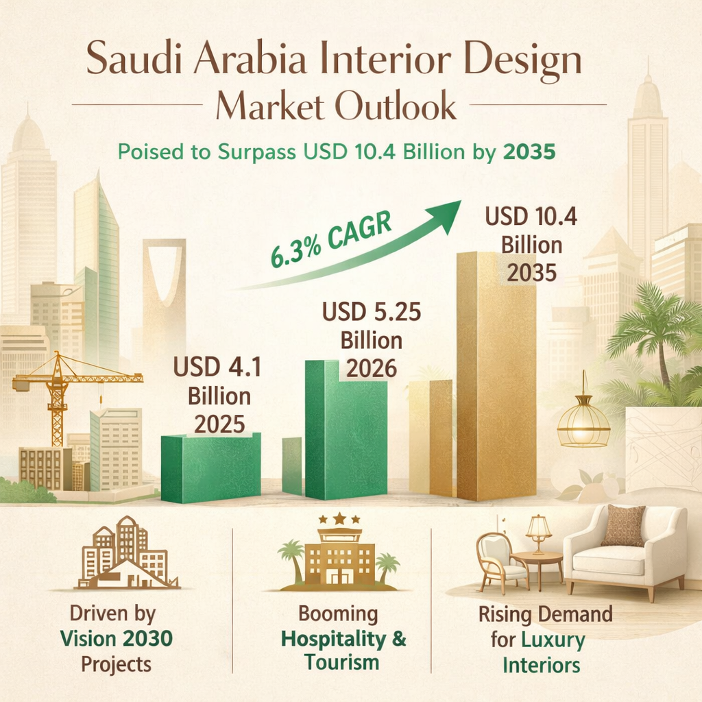 Image for Interior Design Market in Saudi Arabia Expands at 6.3% CAGR Driven by Mega Projects and Luxury Demand with ID of: 6975754