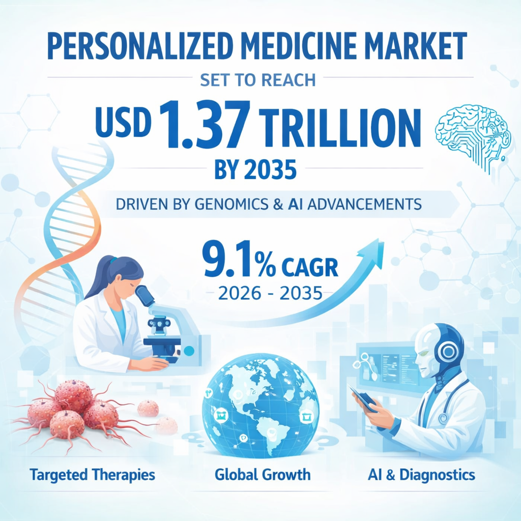 Image for Personalized Medicine Market Set to Reach USD 1.37 Trillion by 2035 with ID of: 6979166