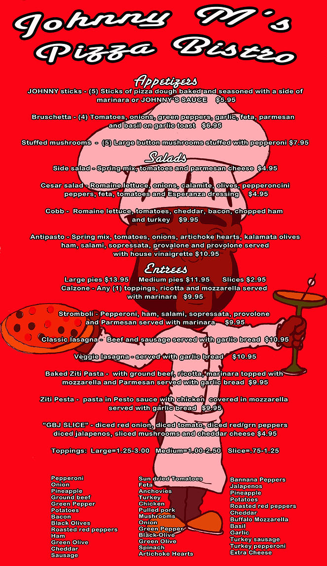 Image for Johnny M's Pizza Bistro with ID of: 701344