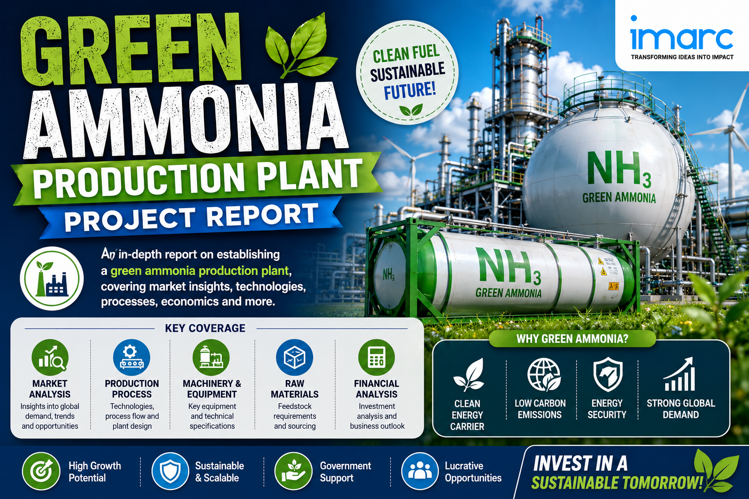 Image for Green Ammonia Production Plant Feasibility Study 2026: Comprehensive Cost Structure, Process Details, and Revenue Insights with ID of: 7051835