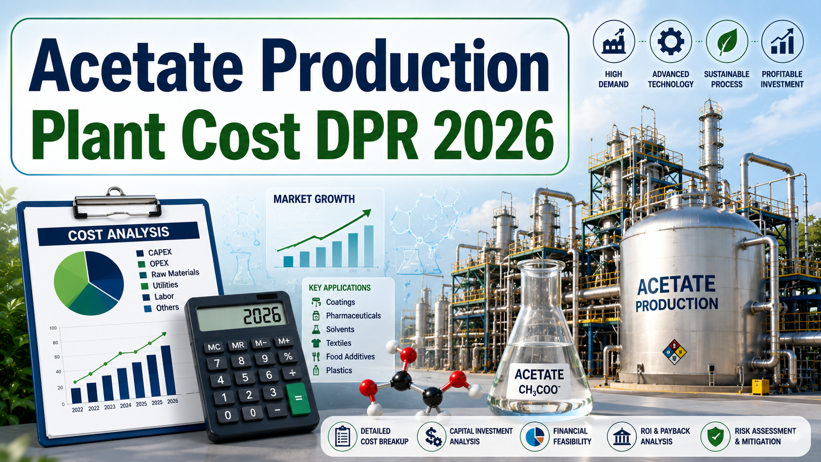 Image for How to Setup an Acetate Production Plant 2026 DPR: Cost, Licenses & Process Explained with ID of: 7052147