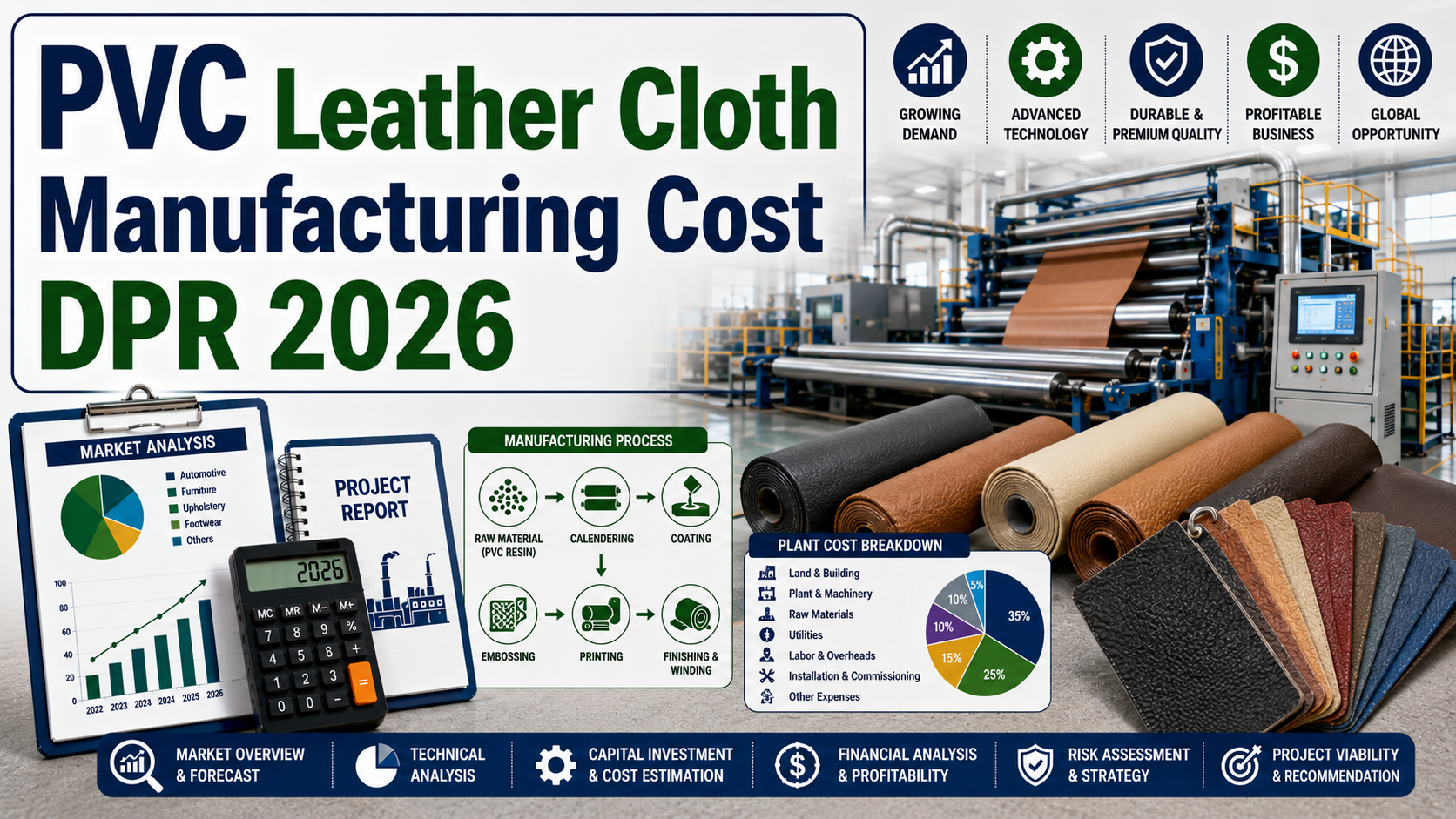 Image for How Much Investment Required for PVC Leather Cloth Manufacturing Plant 2026: CapEx/OpEx & Profitability with ID of: 7055218