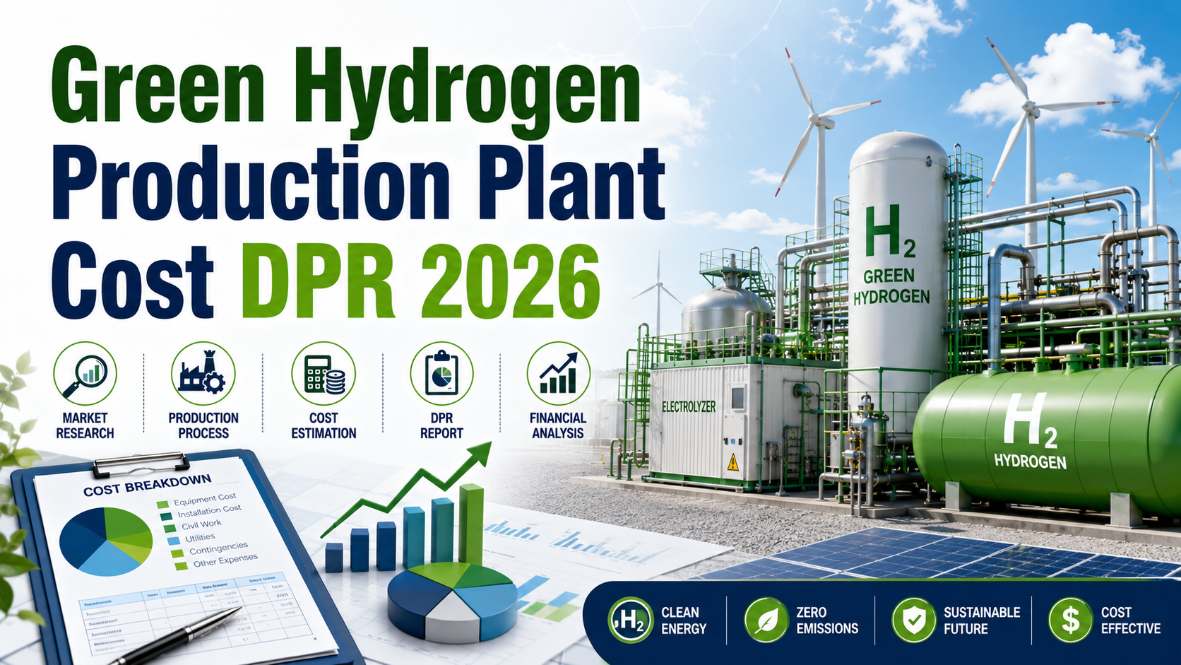 Image for Setting Up a Green Hydrogen Production Plant Cost 2026 DPR: Capital Investment, Technology & Profitability Analysis with ID of: 7098823