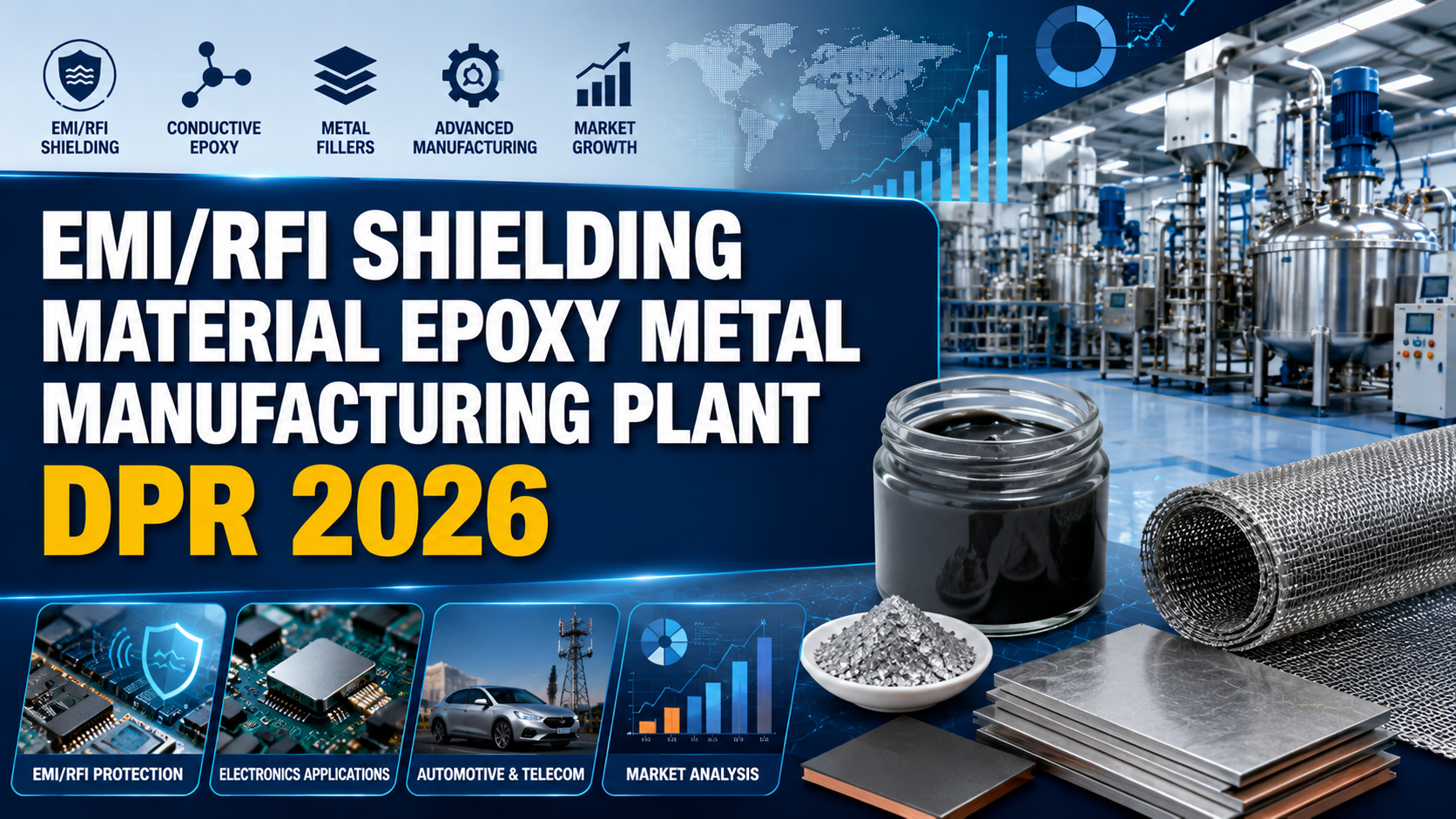Image for EMI/RFI Shielding Material Epoxy Metal Manufacturing Plant Cost DPR 2026: Financial Feasibility, Investment Planning with ID of: 7156243