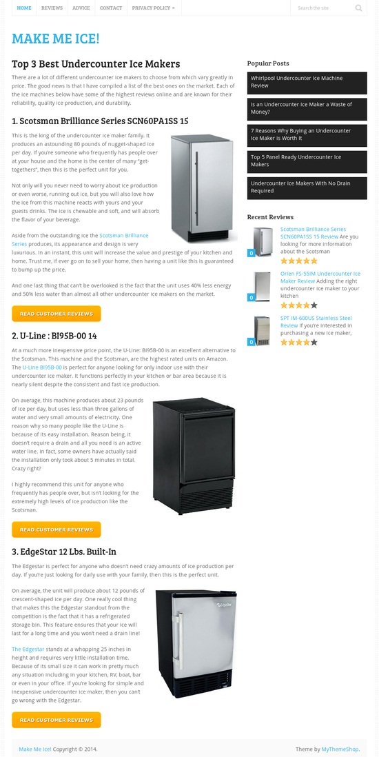 Image for Make Me Ice - Best Undercounter Ice Makers with ID of: 718520