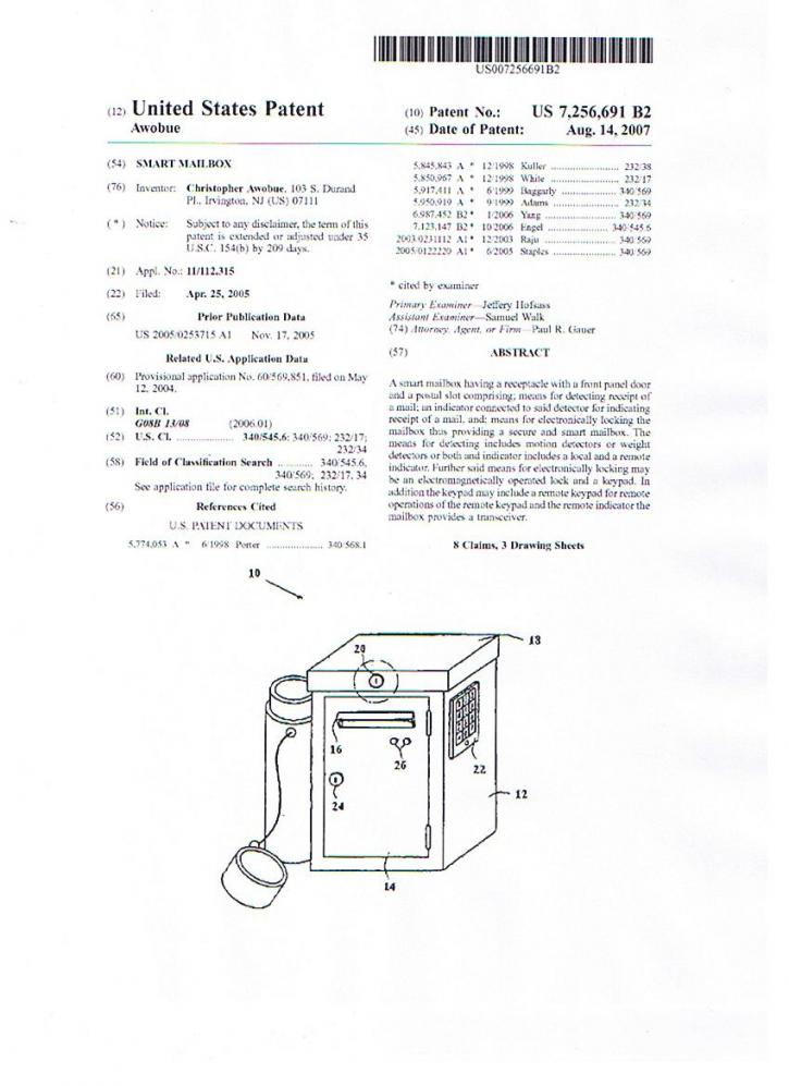 Image for Smart Mailbox - Patented with ID of: 84779