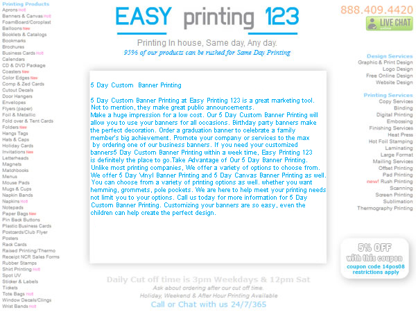 Image for 5 Day Custom Banner Printing with ID of: 792402