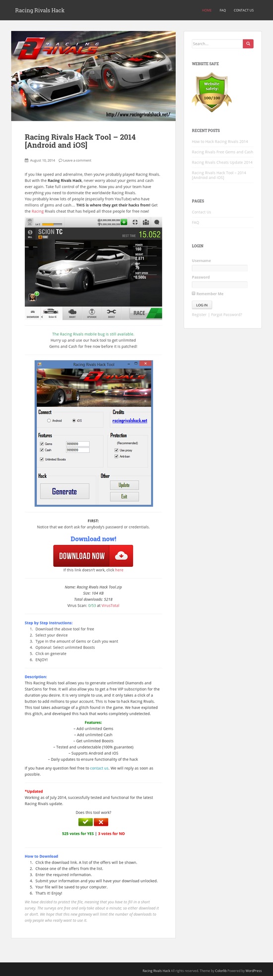 Image for Racing Rivals Hack Tool with ID of: 795998