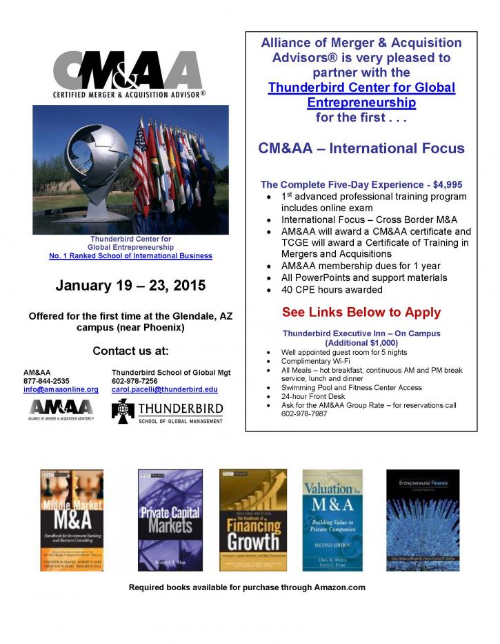 Image for AM&AA Certification Program at Thunderbird! with ID of: 820440