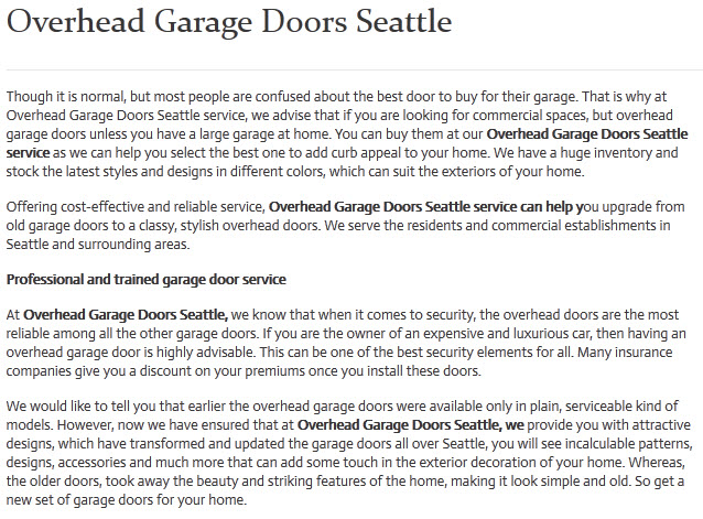 Image for OHD Garage Doors Seattle with ID of: 833131