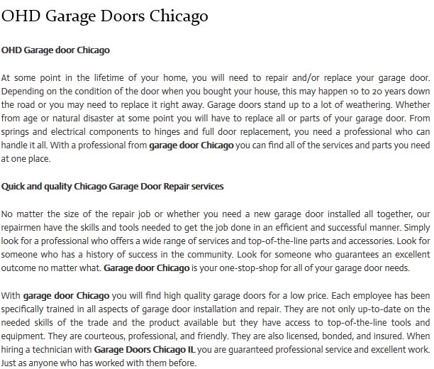 Image for OHD Garage Doors Chicago with ID of: 833251