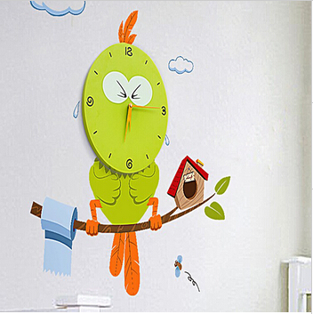 Image for Creative DIY Modern Design Funny Bird Adhesive Combinatorial Art 3D Wall Paper Clock with ID of: 843201