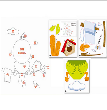 Image for Creative DIY Modern Design Funny Bird Adhesive Combinatorial Art 3D Wall Paper Clock with ID of: 843203
