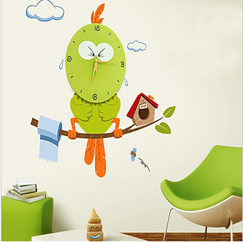 Image for Creative DIY Modern Design Funny Bird Adhesive Combinatorial Art 3D Wall Paper Clock with ID of: 843204