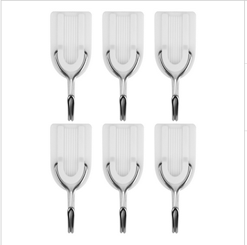 Image for 6 pcs Plastic Hook Hanger Clasp with Double-face Adhesive for Home Office with ID of: 862226