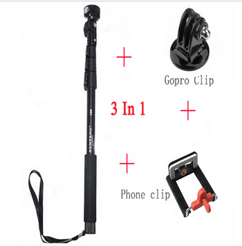 Image for Extendable Telescopic Handheld Pole Arm Monopod + Tripod Adapter for GOPRO Hero 4/3+/3/2 Smartphone with ID of: 862235