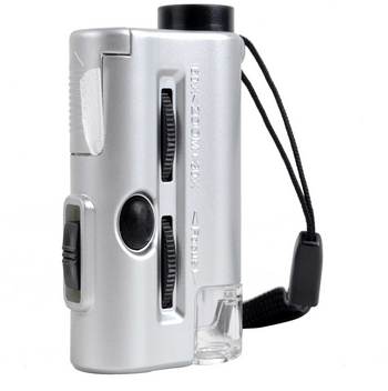 Image for 30X 60X Mini Pocket Magnifier Microscope Loupe LED Currency UV Detector with ID of: 864263