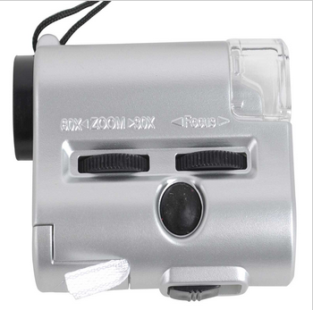 Image for 30X 60X Mini Pocket Magnifier Microscope Loupe LED Currency UV Detector with ID of: 864268