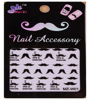 Image for Creative Cute Beard Pattern DIY Nail Stickers with ID of: 885541