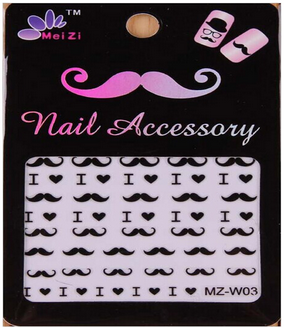 Image for Creative Cute Beard Pattern DIY Nail Stickers with ID of: 885542