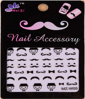 Image for Creative Cute Beard Pattern DIY Nail Stickers with ID of: 885543